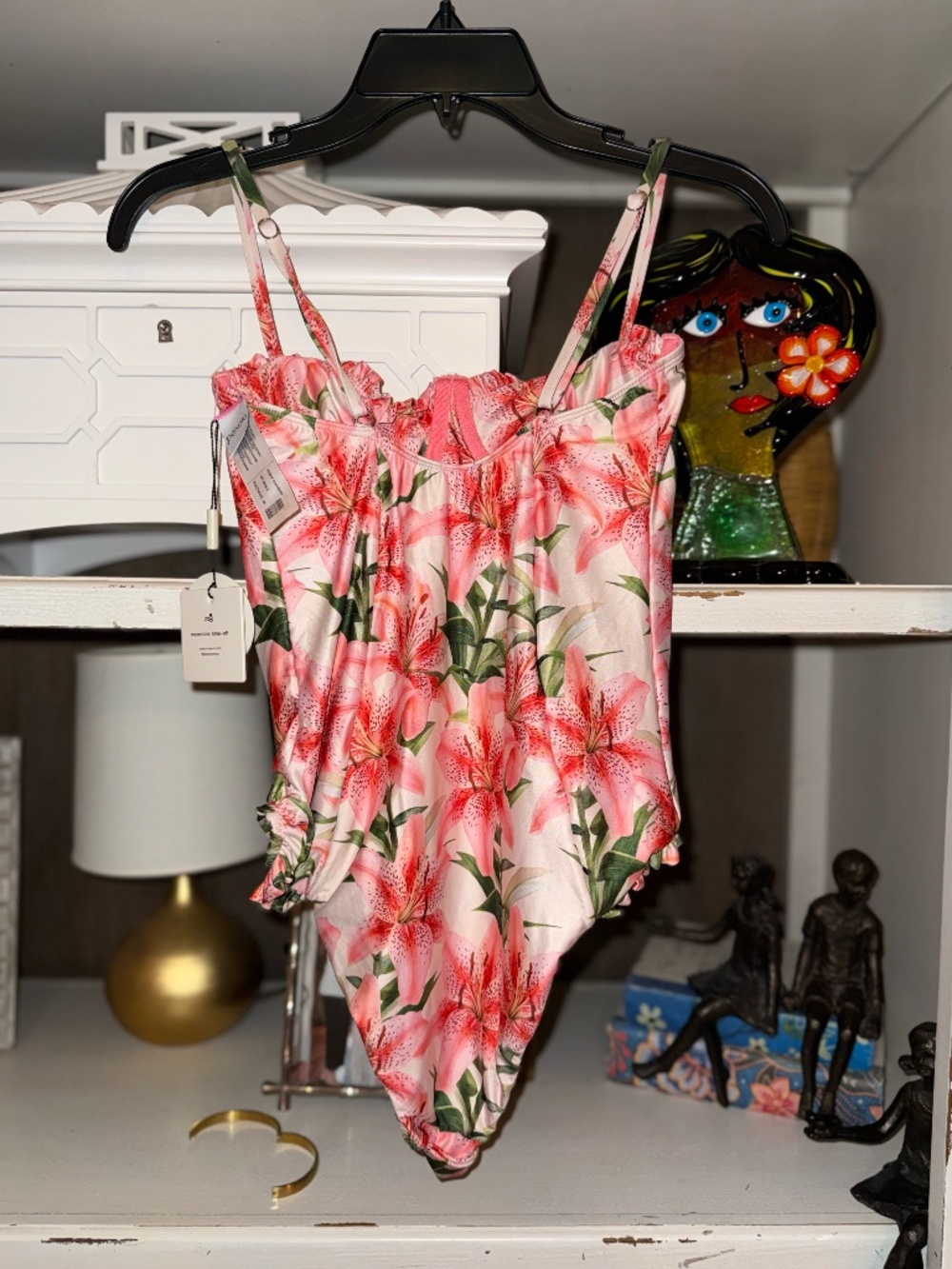 PEIXOTO Anthropologie floral one piece swimsuit Medium M ruby - Picture 7 of 7